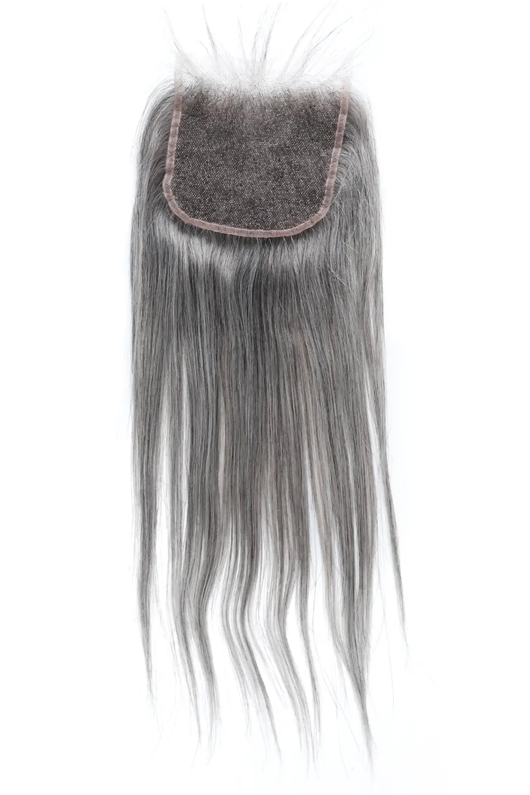 Salt and Pepper 5x5 HD Lace Closure Straight Human Hair 85% Gray