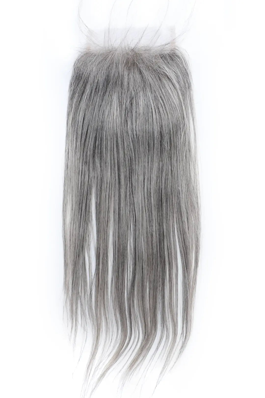 Salt and Pepper 5x5 HD Lace Closure Straight Human Hair 85% Gray