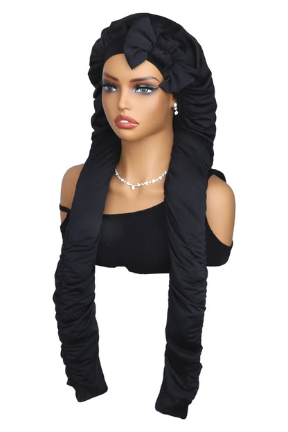 Pantyhose Sleeping Bonnet for Long Braids & Hair Elastic Satin