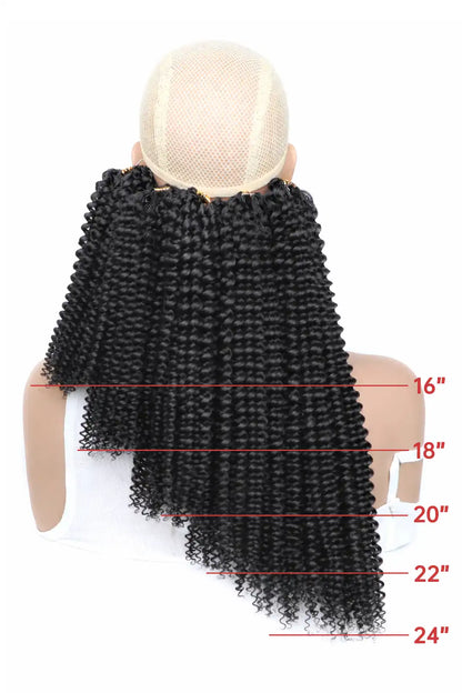 Double Drawn Feather Crochet Hair Extension Afro Kinky Curly Human Hair Double-Strand
