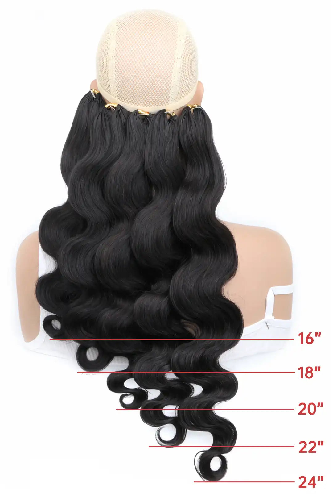 Double Drawn Feather Crochet Hair Extension Body Wave Human Hair Double-Strand