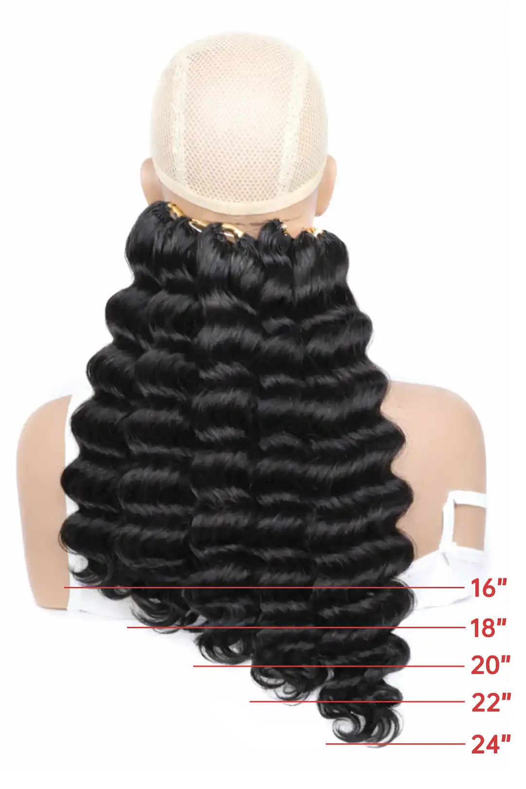 Double Drawn Feather Crochet Hair Extension Loose Deep Wave Human Hair Double-Strand