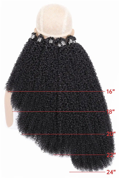 Double Drawn Feather Crochet Hair Extension Tight Curly Human Hair Double-Strand