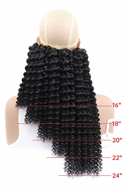 Double Drawn Feather Crochet Hair Extension Water Wave Human Hair Double-Strand