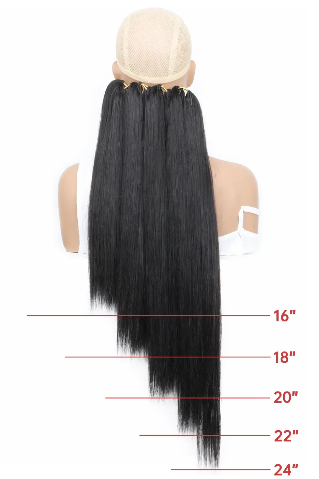 Double Drawn Light Yaki Straight Feather Crochet Hair Extension Human Hair