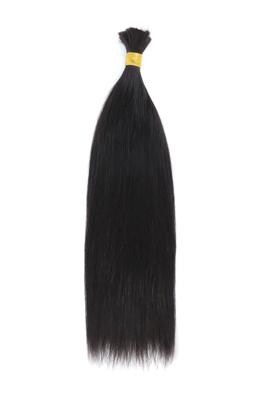 Single Drawn Straight Bulk Hair For Braiding Natural Black