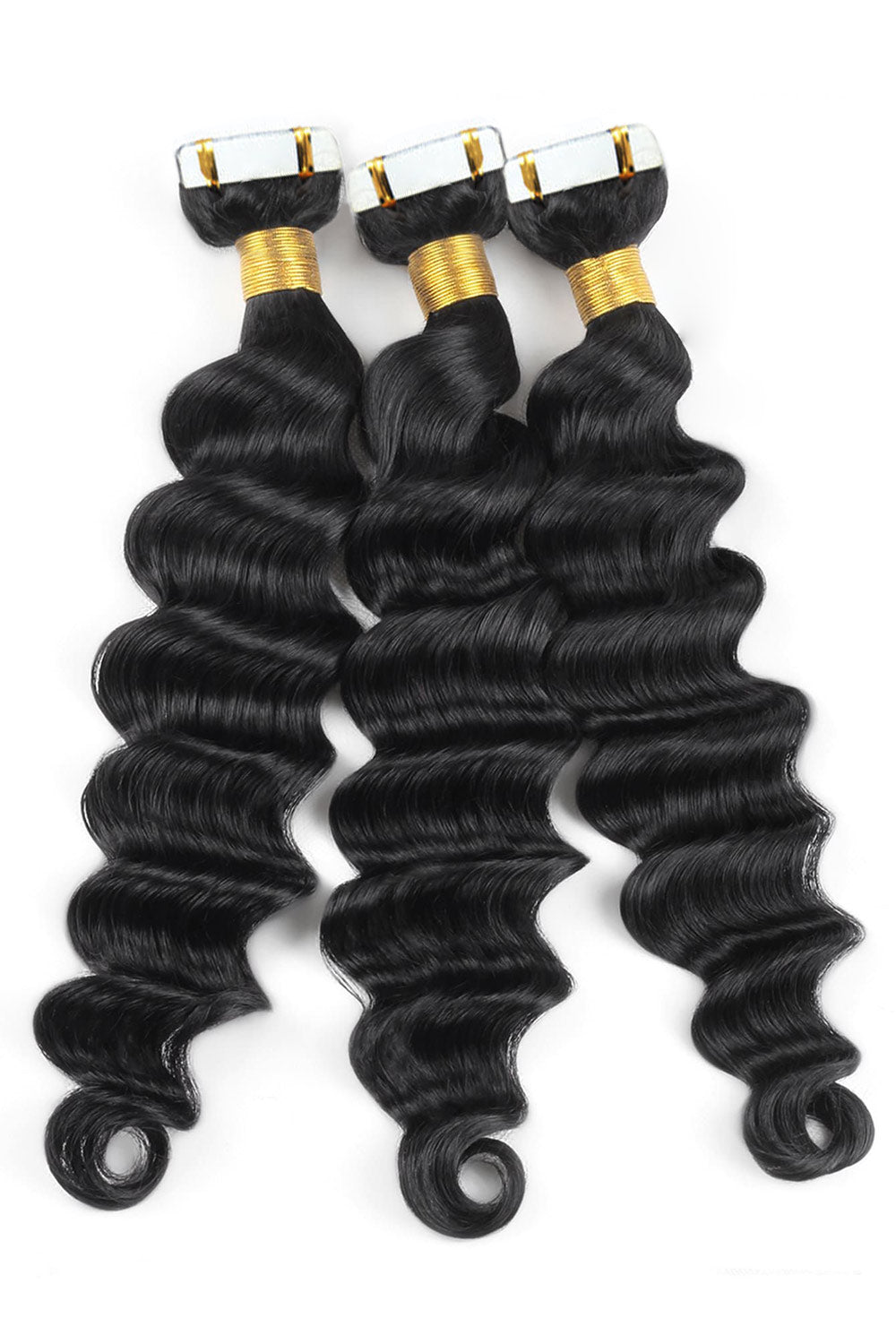 Tape in Hair Extensions for Black Hair Deep Wave 100% Human Hair