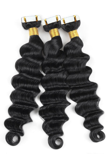 Tape in Hair Extensions for Black Hair Deep Wave 100% Human Hair