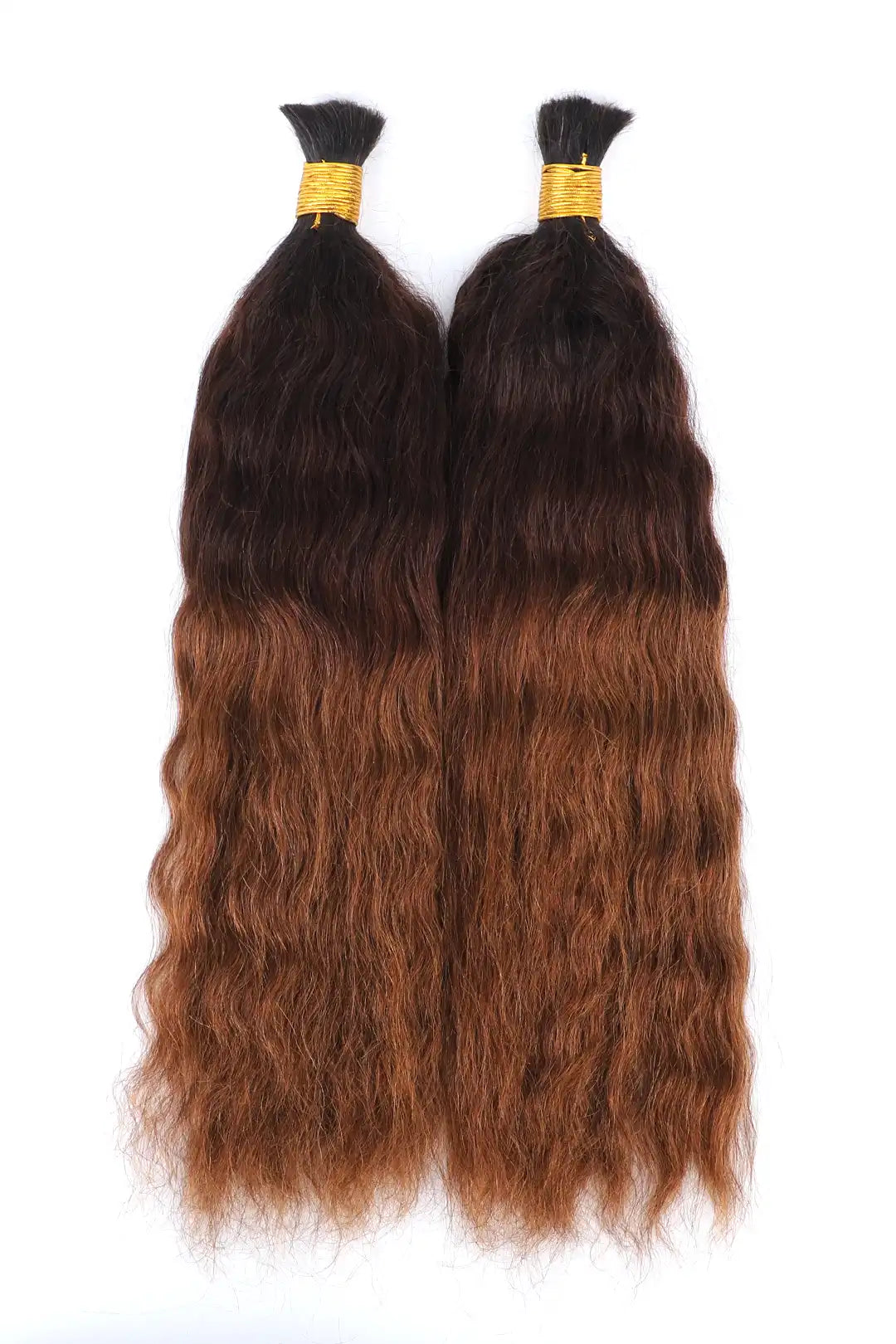 Three-tone Color 1B/4/30# Wet Wave Bulk Hair Double Drawn BU64