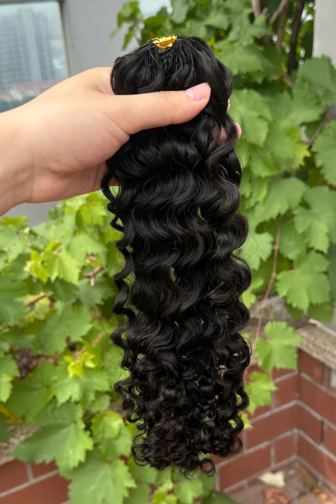 Water Deep Wave Feather Crochet Hair Extension Human Hair FE32 60g 2