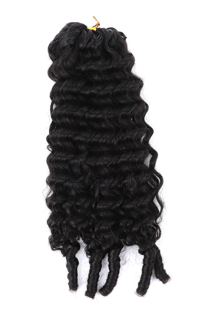 Double Drawn Burmese Curly with Spiral Curls Feather Crochet Human Hair Extension FE33 60g