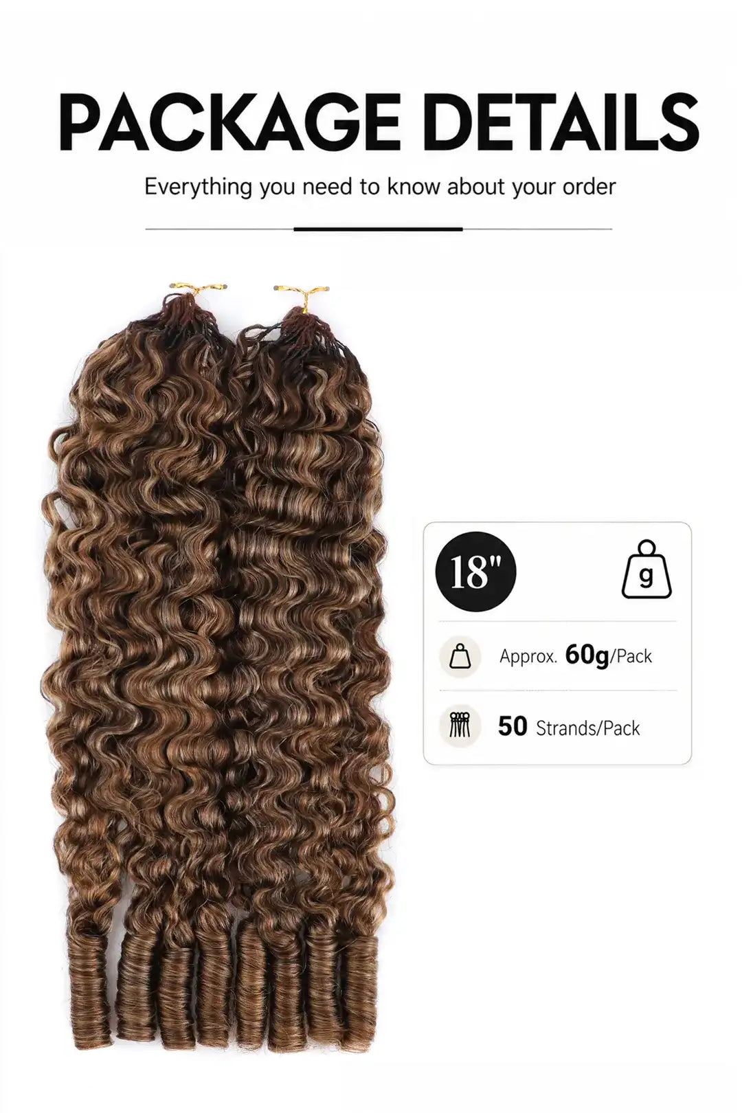 #4A/27/30 Mixed Color Burmese Curly with Spiral Curls Crochet Hair for Miracle Knots