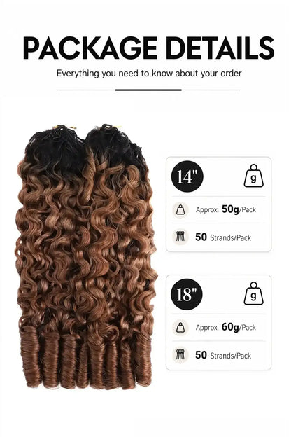 Auburn Brown Ombre Burmese Curly with Spiral Curls Feather Crochet Hair - T1B/30 Human Hair