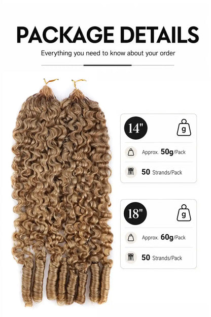 Honey Blonde #27 Burmese Curly with Spiral Curls Feather Crochet Miracle Knots Hair