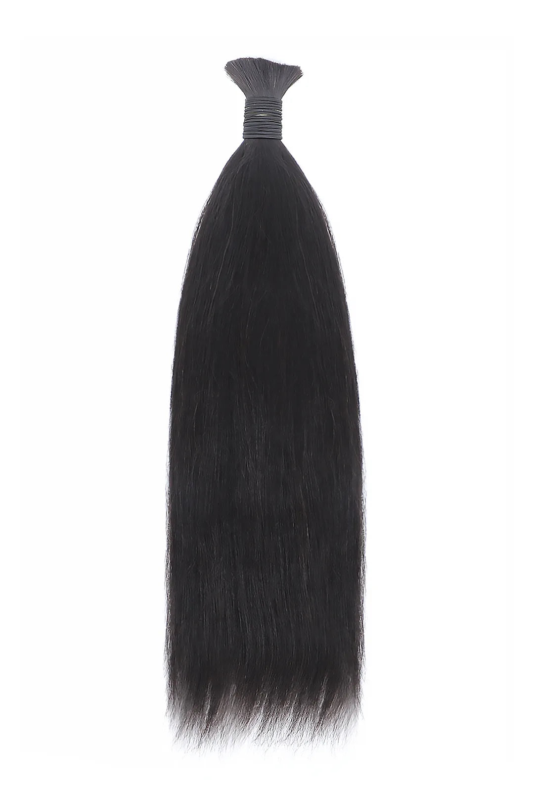 Single Drawn Yaki Bulk Human Hair For Braiding Natural Black