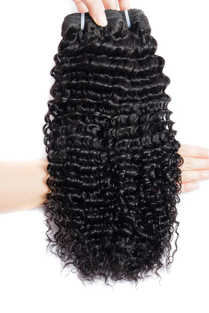 Cambodian Virgin Hair Bundle Deep Wave Natural Color 12A 50% Density